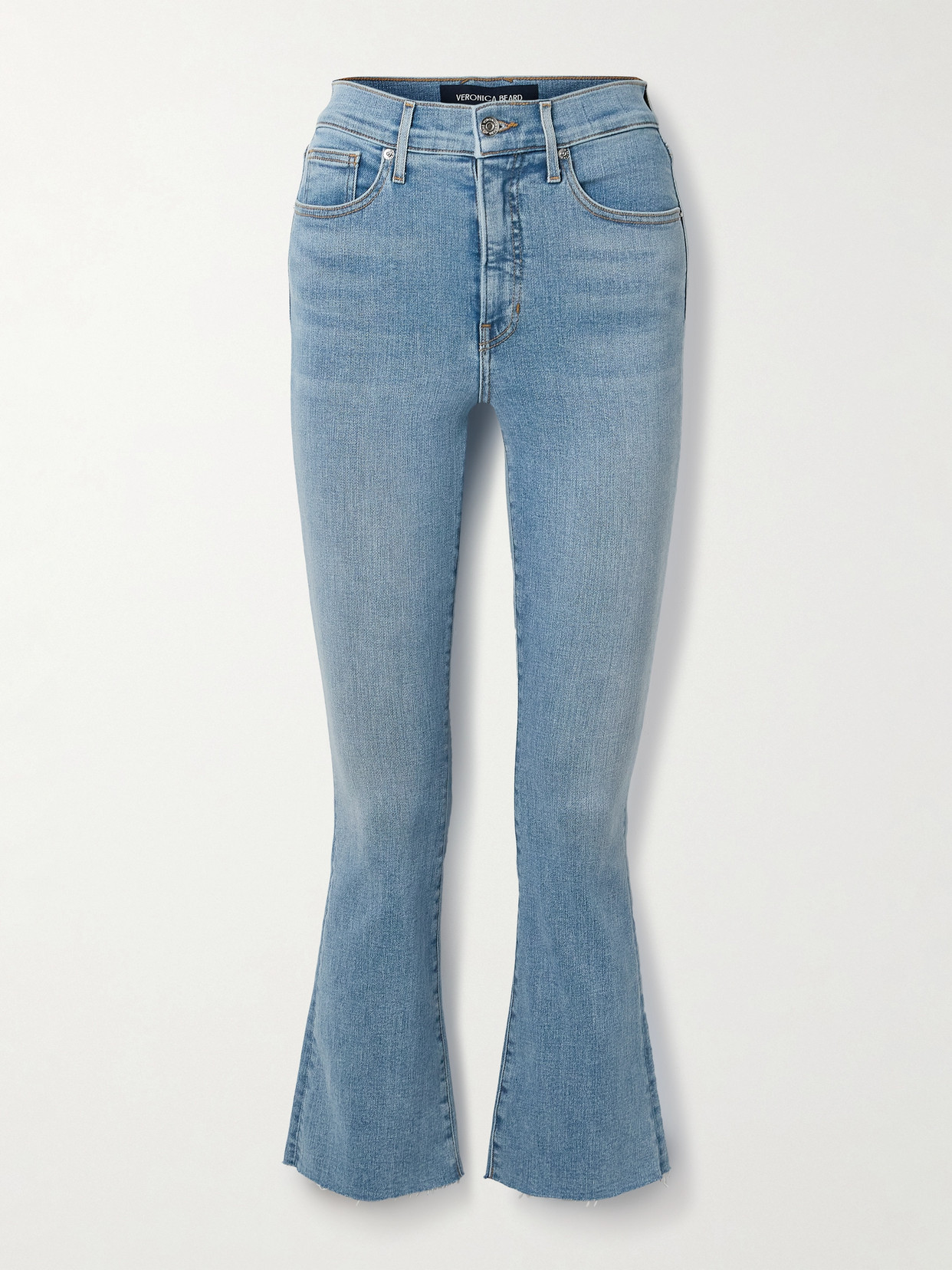 Veronica Beard Carolina Cropped High-rise Flared Jeans In Blue