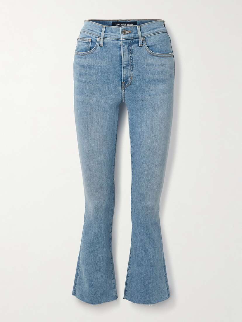 Veronica Beard Carolina Cropped High-rise Flared Jeans