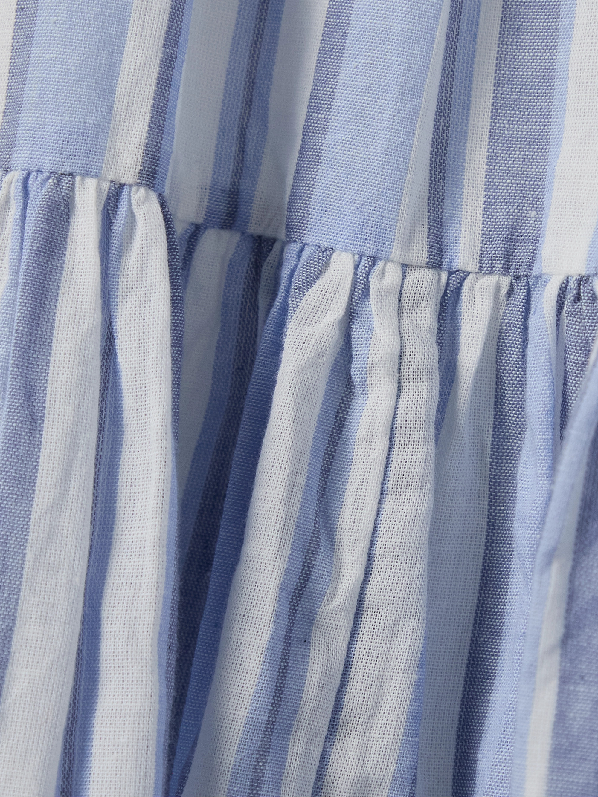 Veronica Beard Zee tiered striped cotton mini dress