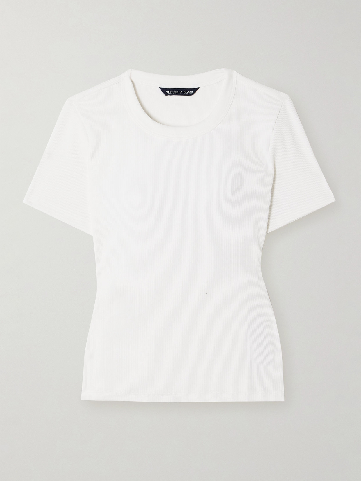 Veronica Beard Pruitt Ribbed Stretch Pima Cotton-jersey T-shirt In White