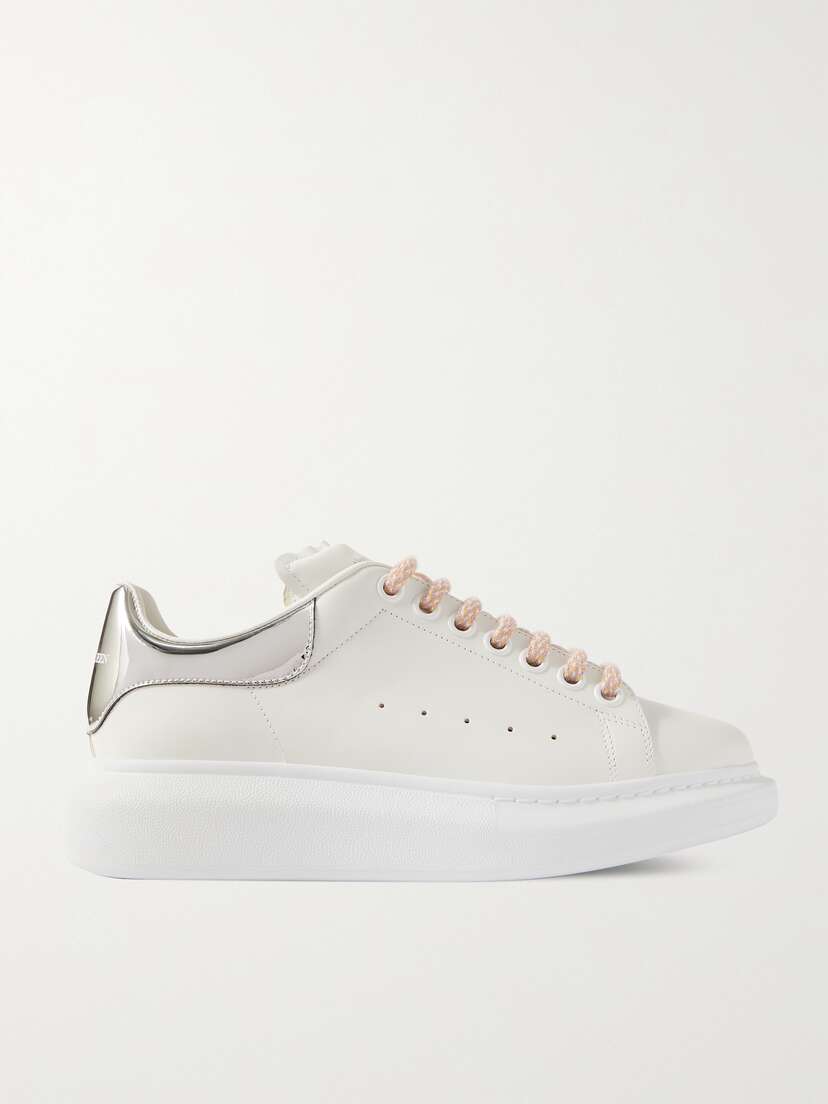 Alexander McQueen Matte And Mirrored-leather Exaggerated-sole Sneakers - EU 41