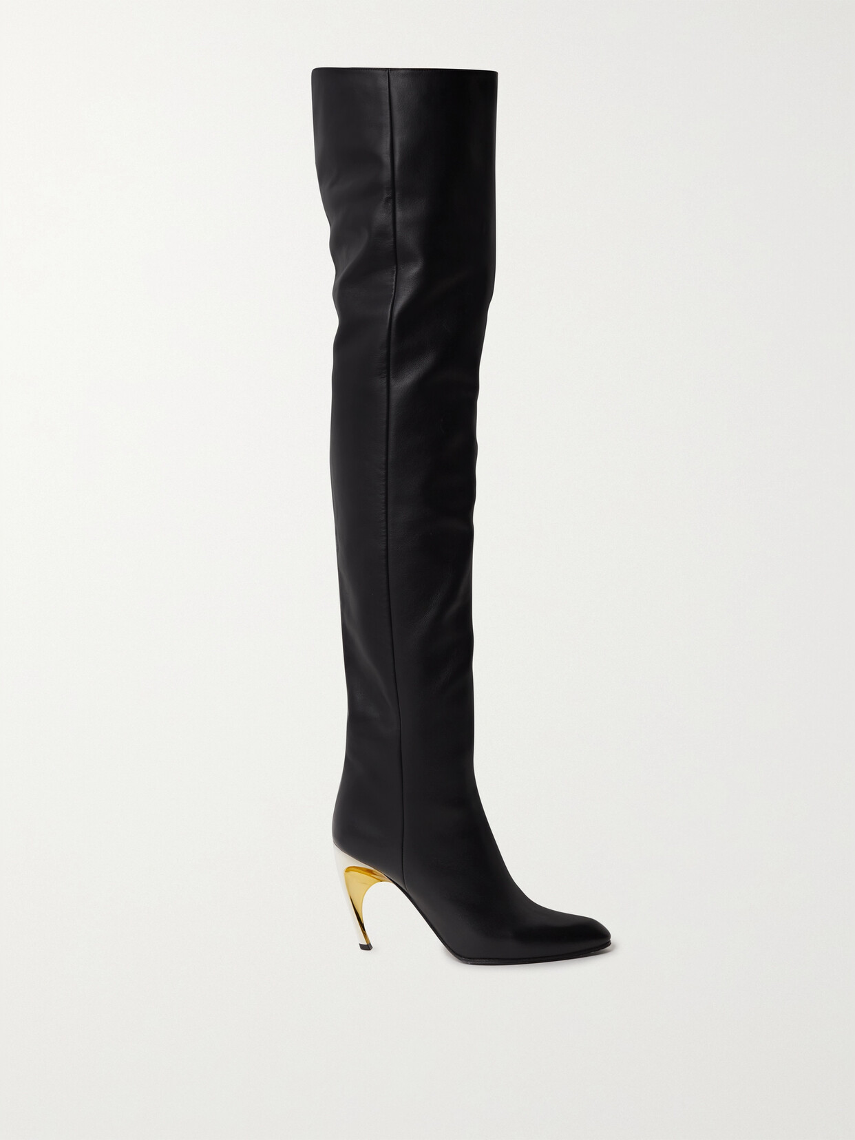 Shop Alexander Mcqueen Armadillo Leather Over-the-knee Boots In Black