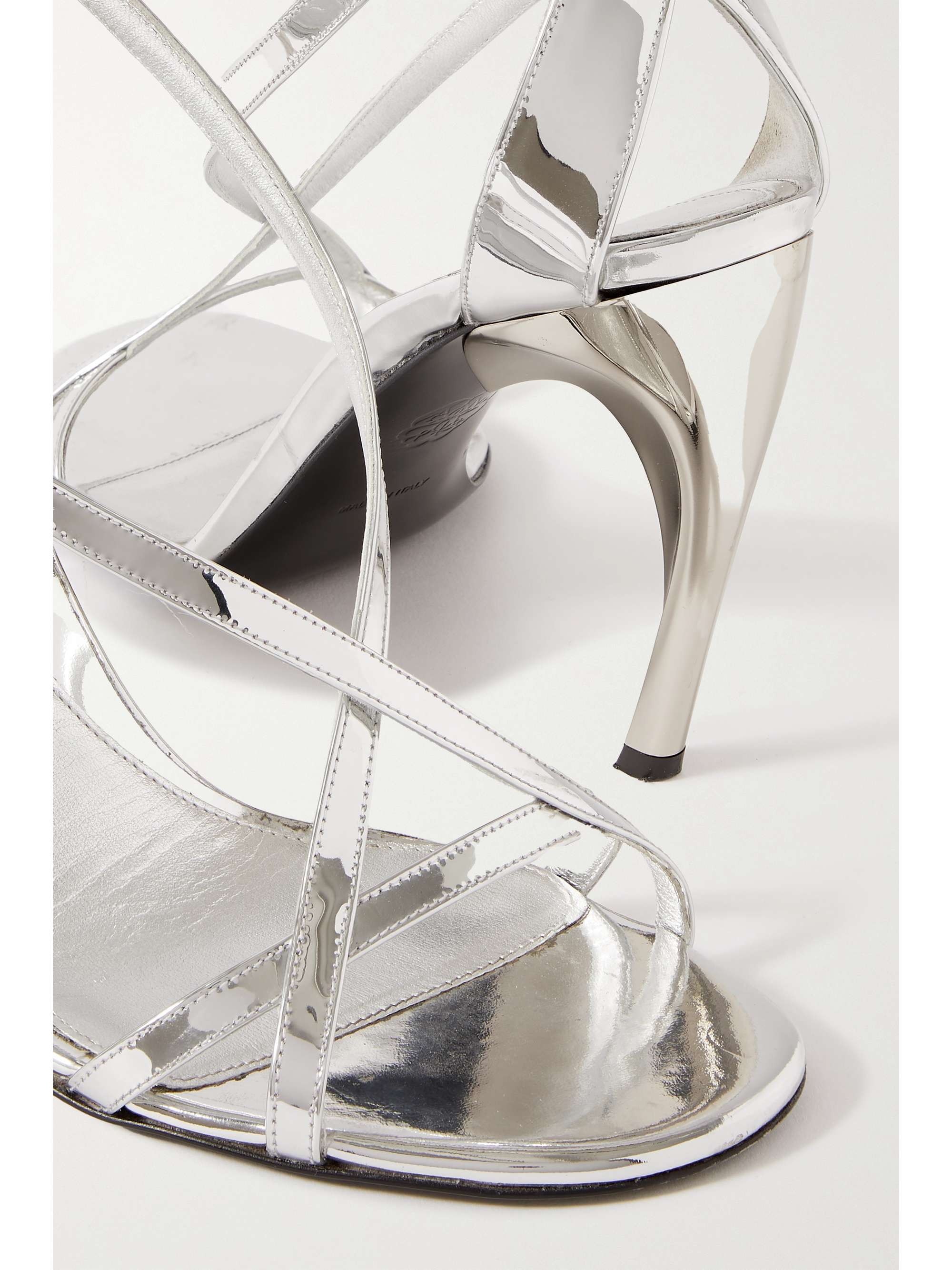 ALEXANDER MCQUEEN Armadillo mirrored-leather sandals | NET-A