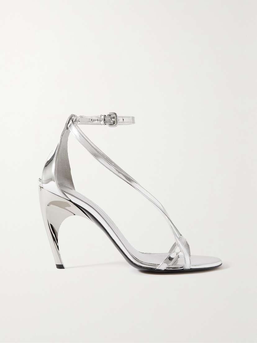 Alexander McQueen Armadillo Mirrored-leather Sandals - EU 41