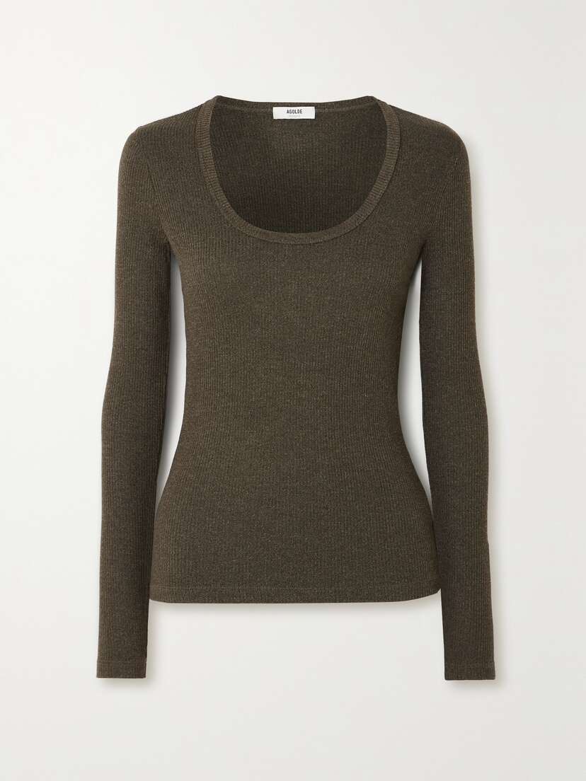 AGOLDE Bernice Ribbed Jersey Top