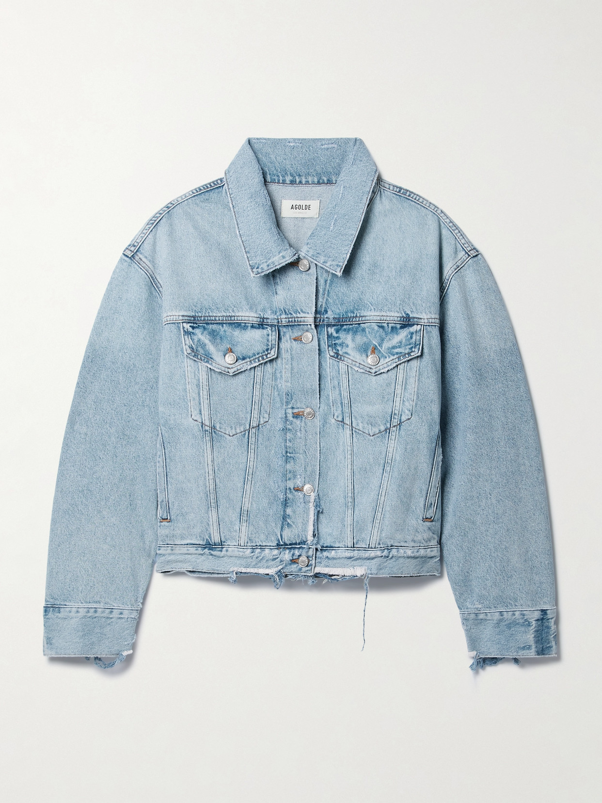 AGOLDE - Martika Frayed Organic Denim Jacket - Blue