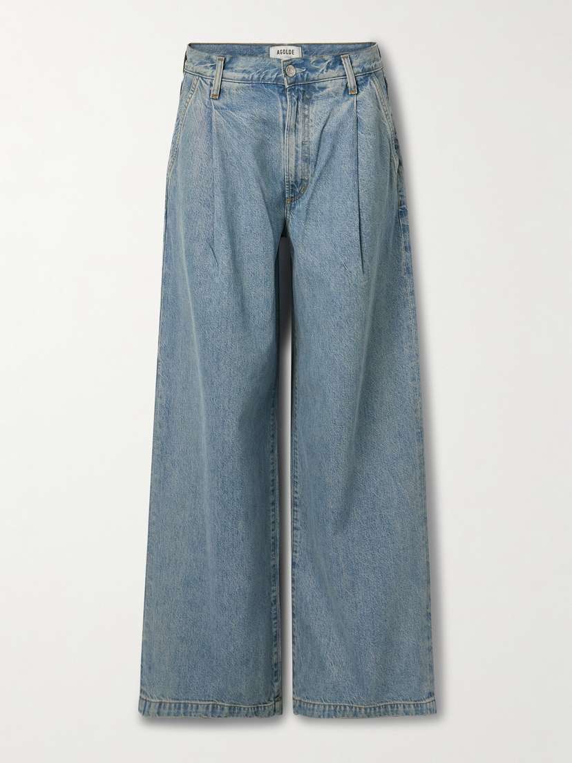 AGOLDE Ellis Pleated Low-rise Wide-leg Jeans