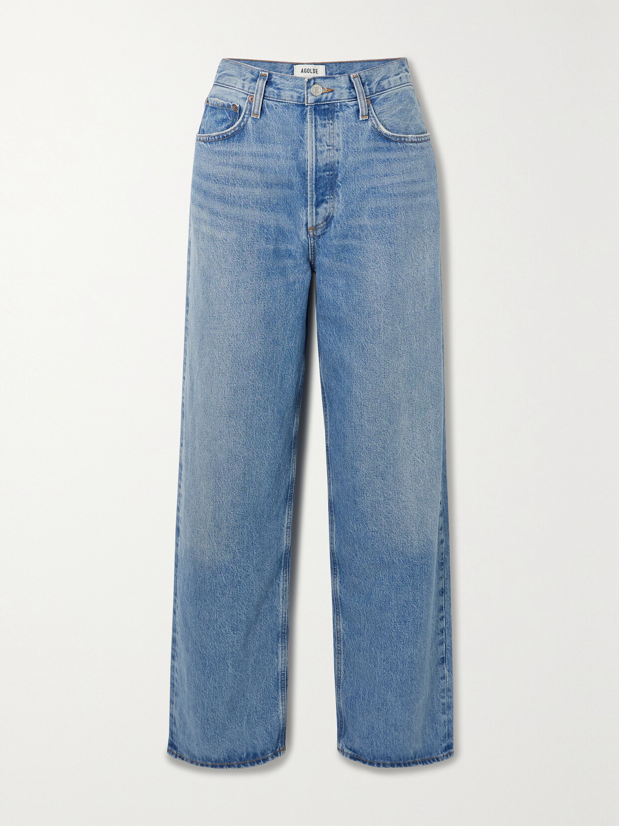 Agolde Puddle High-rise Wide-leg Jeans In Blue