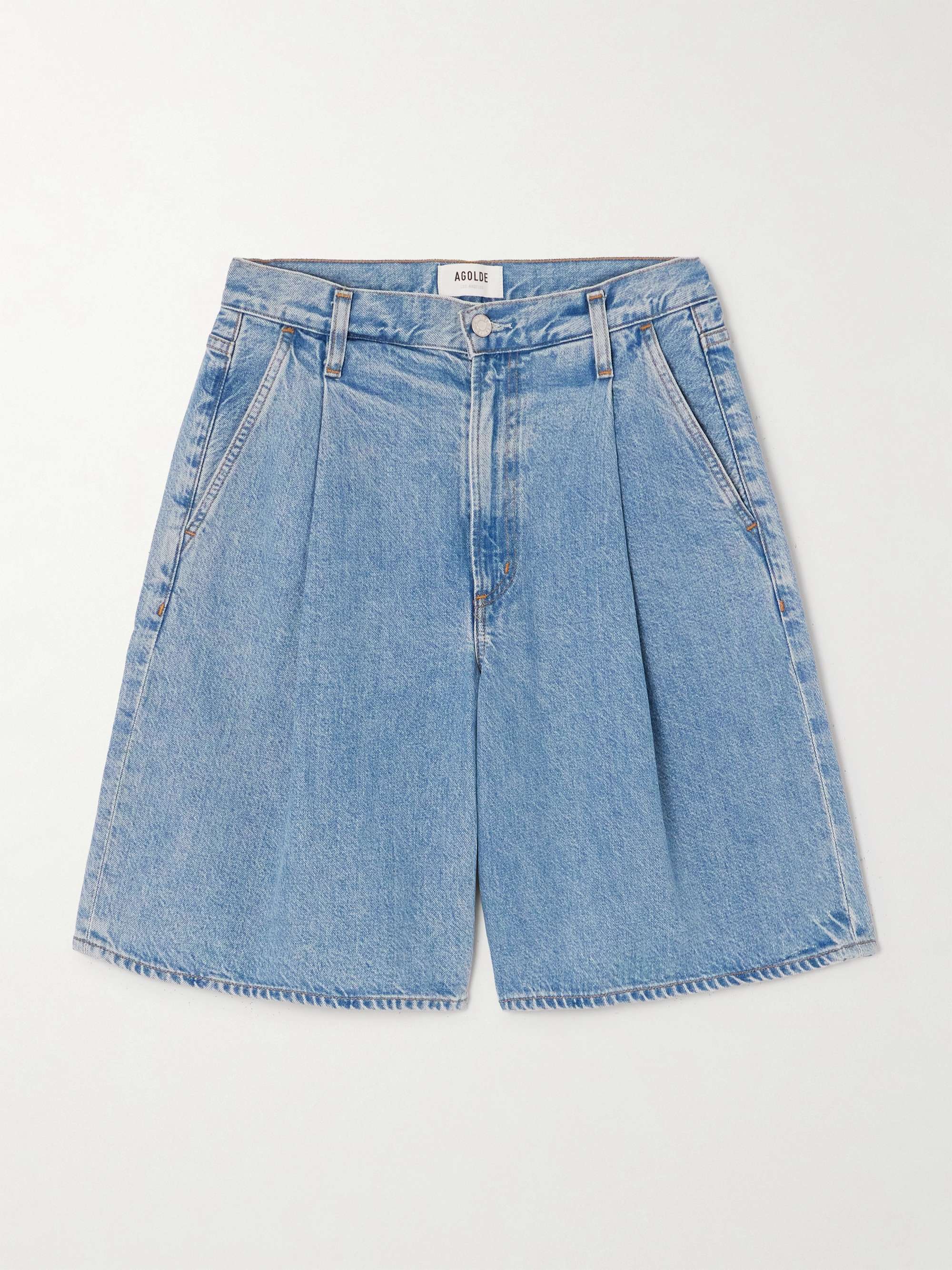Pleated shorts women's hot sale
