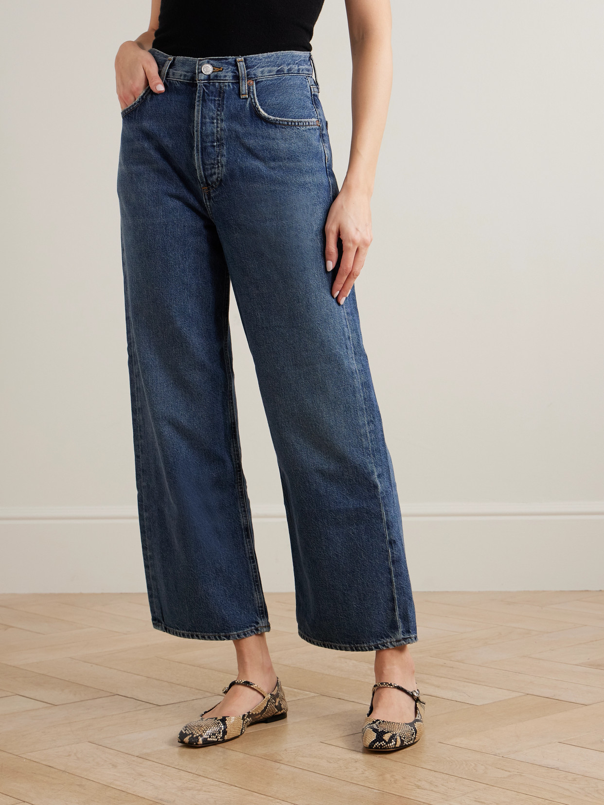 Agolde Womens Reissue (true Ind Rinse) Harper Straight-leg Stretch-denim Jeans In Blue