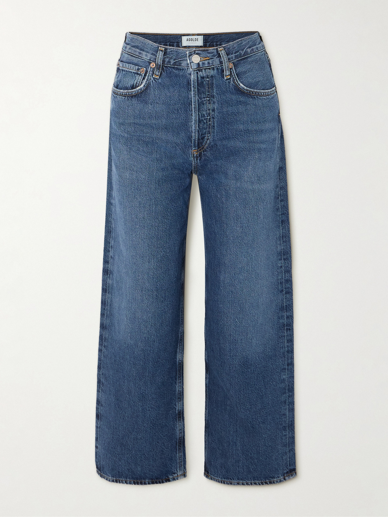 Shop Agolde Ren High-rise Wide-leg Jeans In Blue