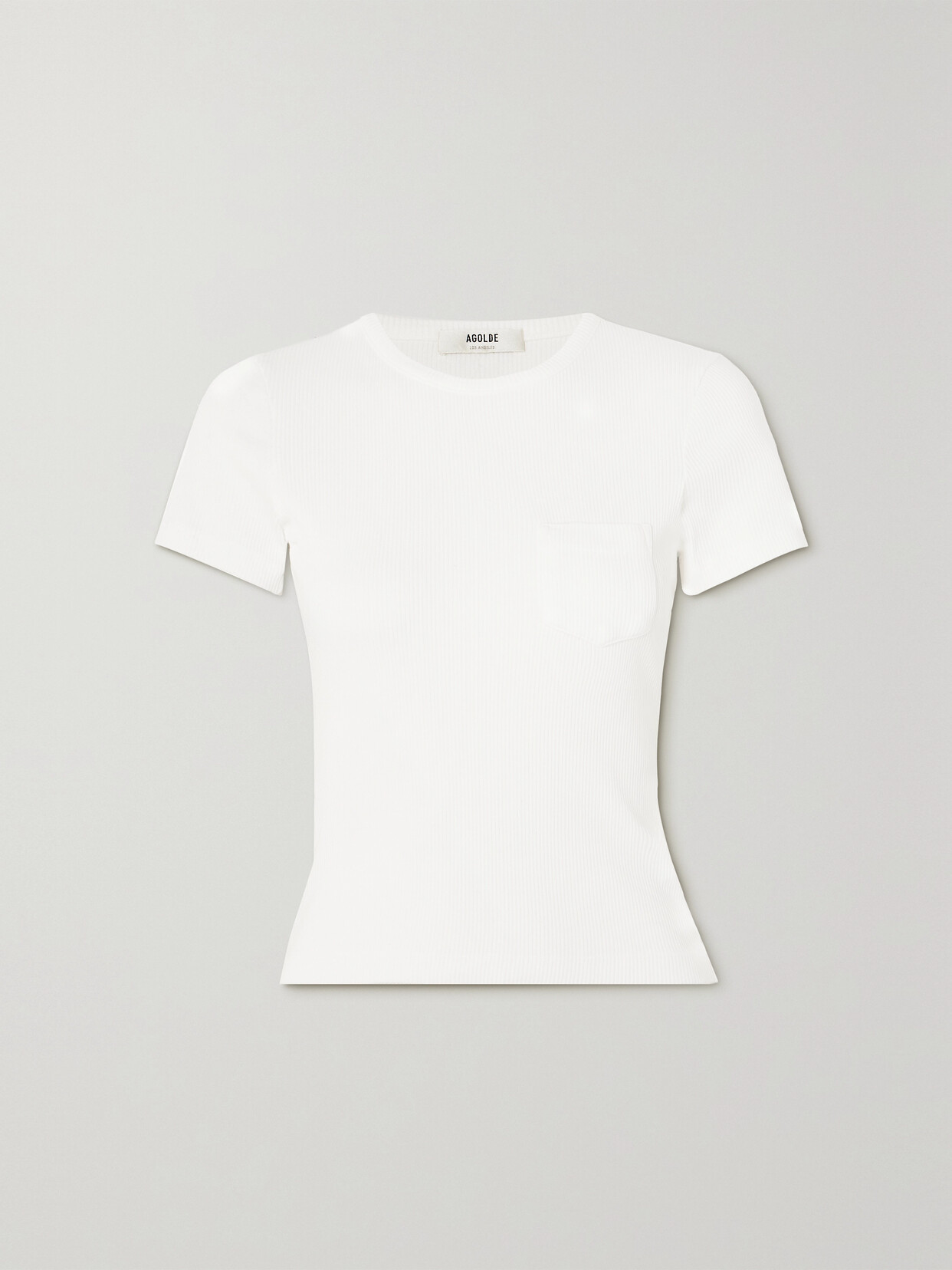 Agolde Arlo Ribbed Jersey T-shirt In White