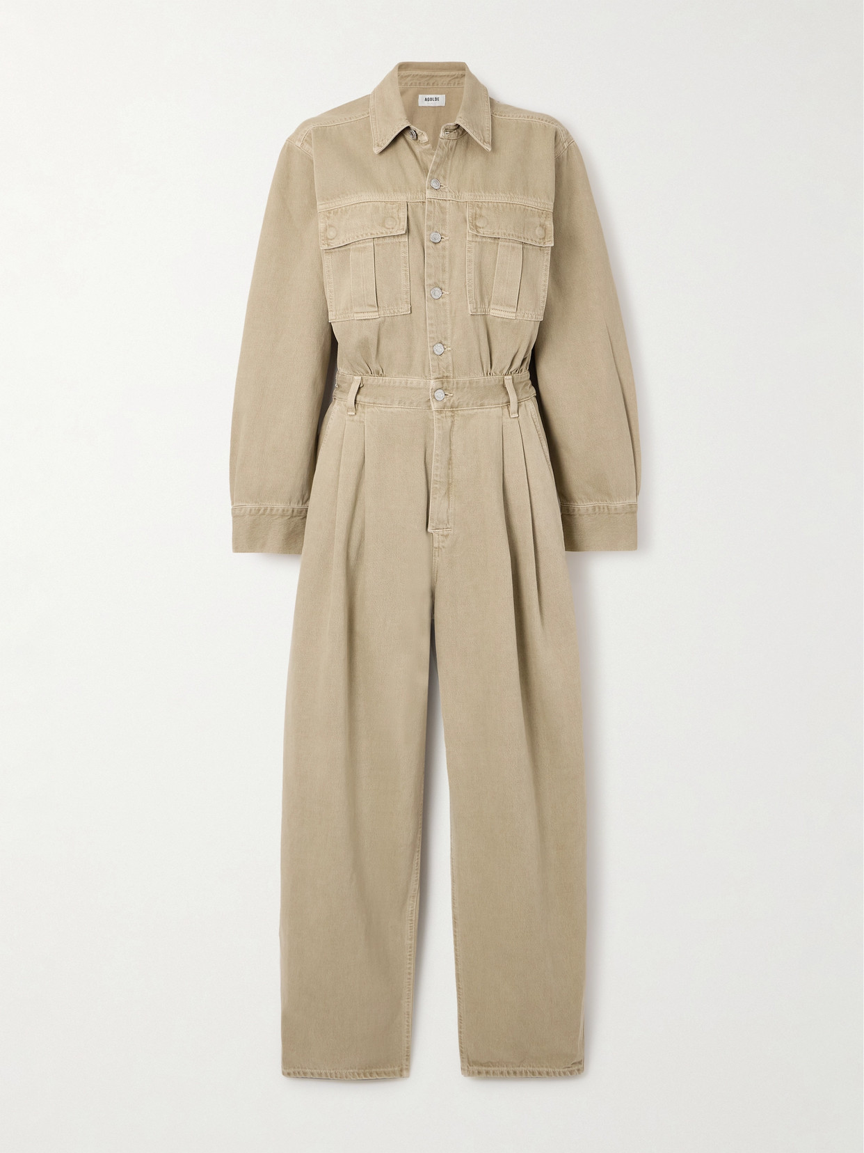 Agolde Silka Organic Denim Jumpsuit In Brown