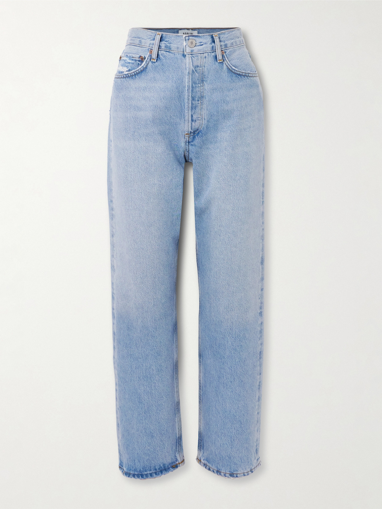 AGOLDE '90s Distressed Mid-rise Straight-leg Jeans - Blue