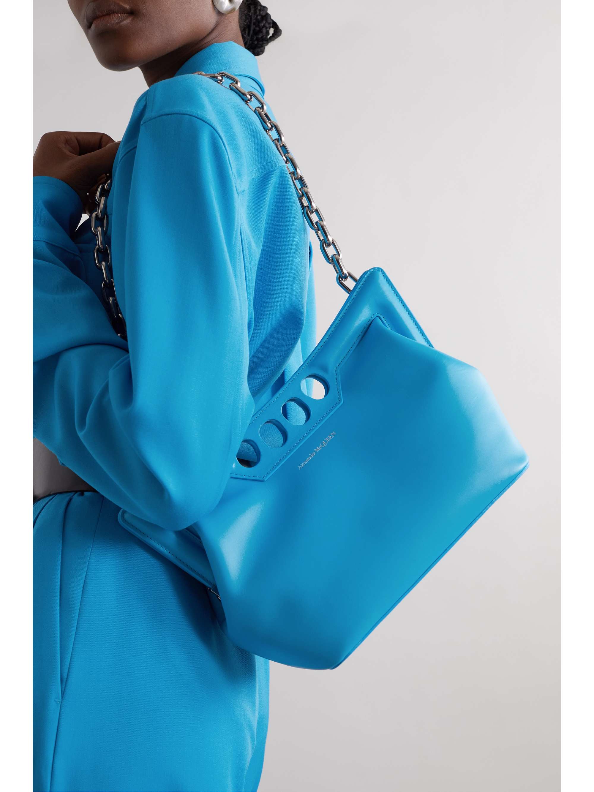MCQUEEN The Peak cutout leather shoulder bag