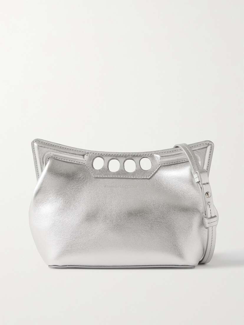 McQueen Mini Peak Cutout Leather Shoulder Bag