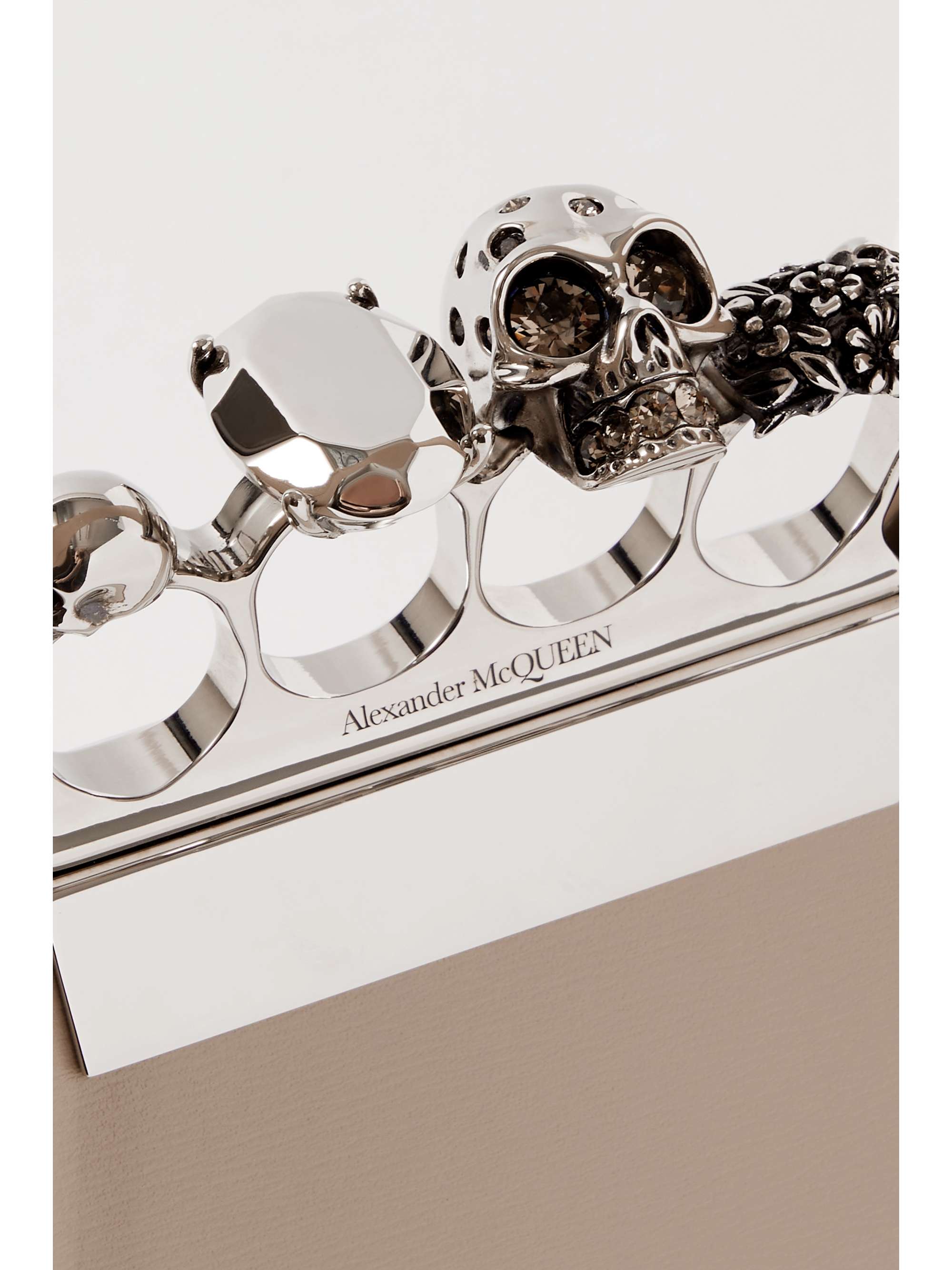 MCQUEEN Jewelled embellished leather tote