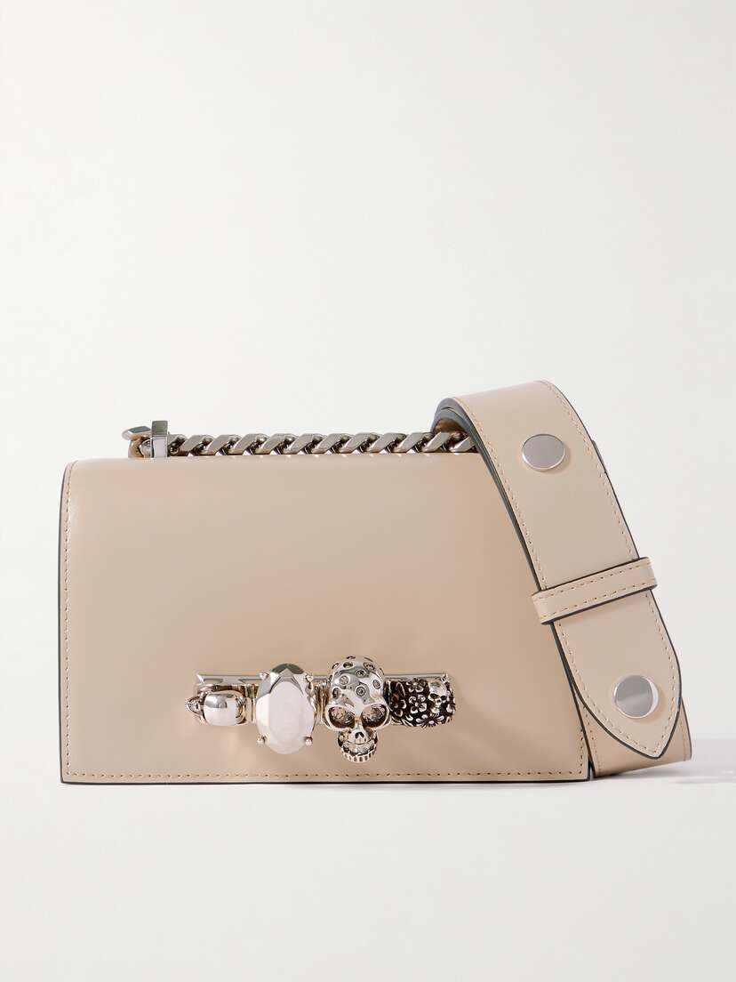 McQueen Embellished Leather Shoulder Bag