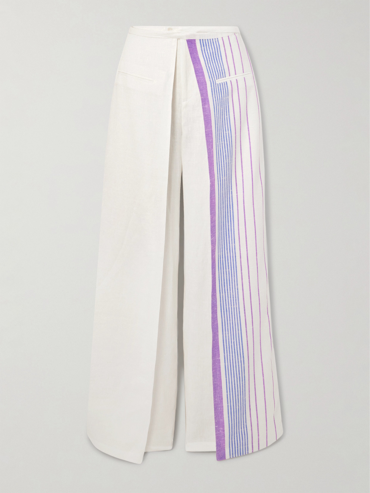 BETTTER - Layered Linen Wide-leg Pants - Multi