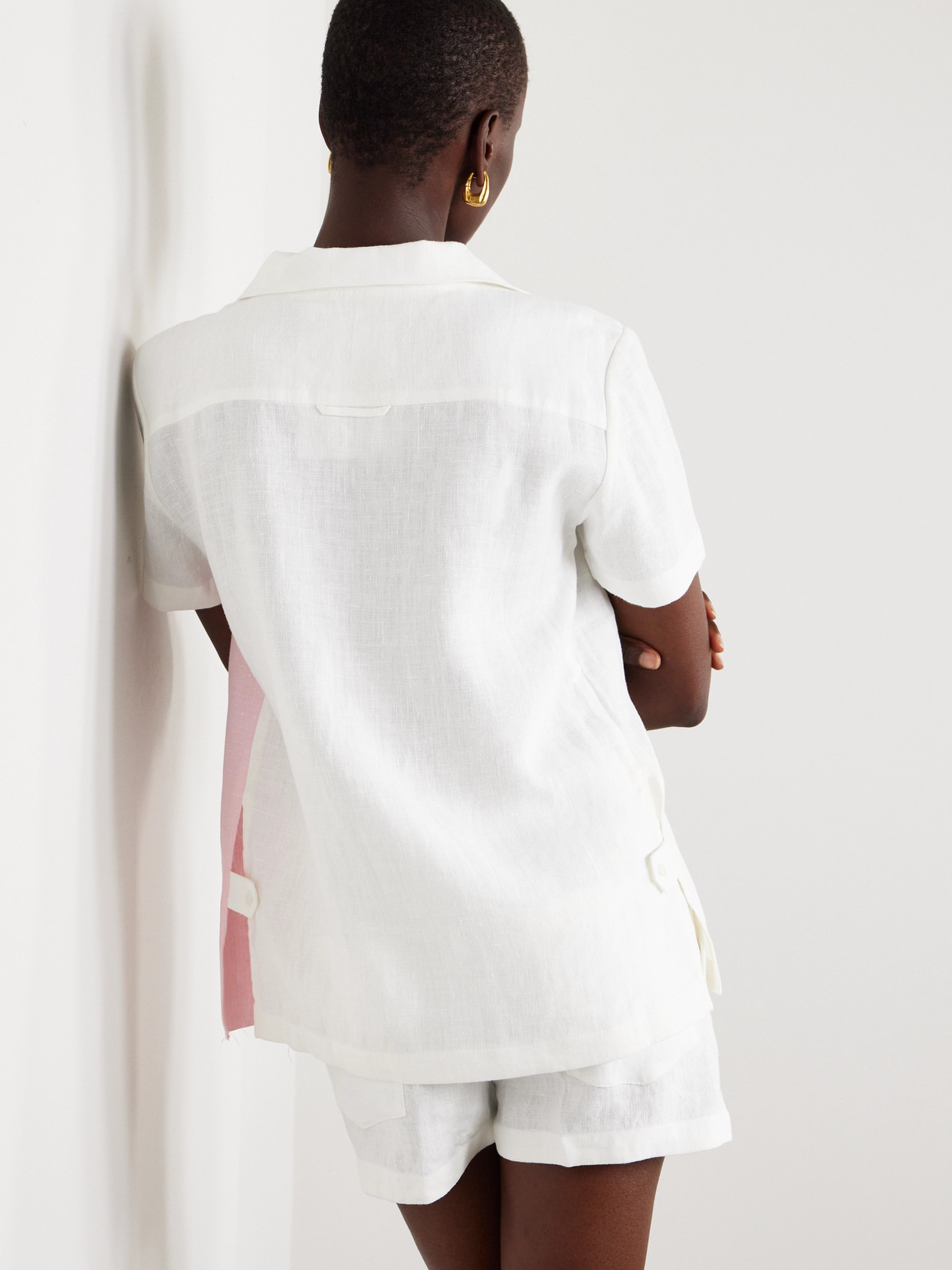 Bettter Aaron Striped Linen Shirt And Shorts Set In Multi