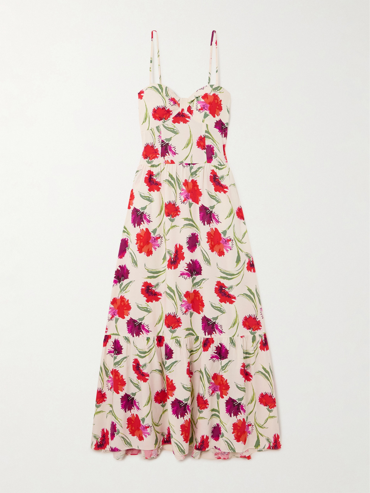 Shop Diane Von Furstenberg Etta Tiered Floral-print Woven Maxi Dress In Multi