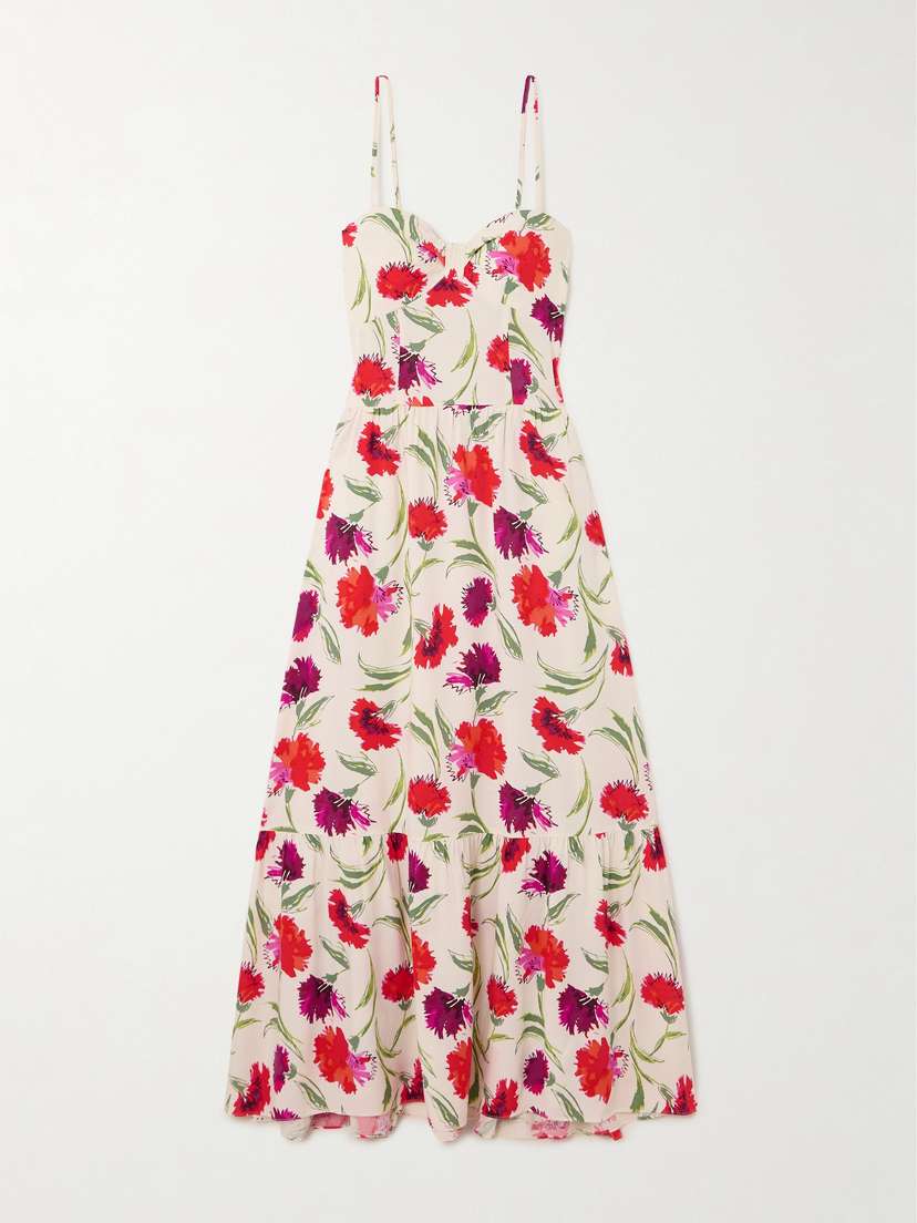 Diane von Furstenberg Etta Tiered Floral-print Woven Maxi Dress