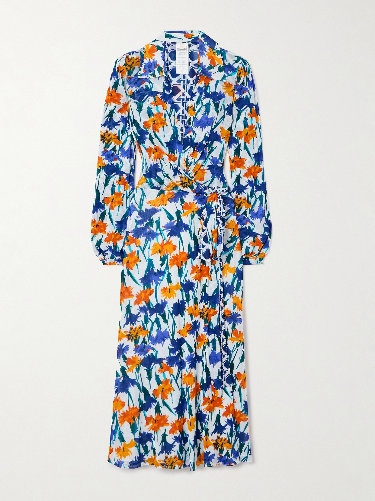 Shop Diane Von Furstenberg Phoenix Reversible Printed Chiffon Midi Wrap Dress In Multi