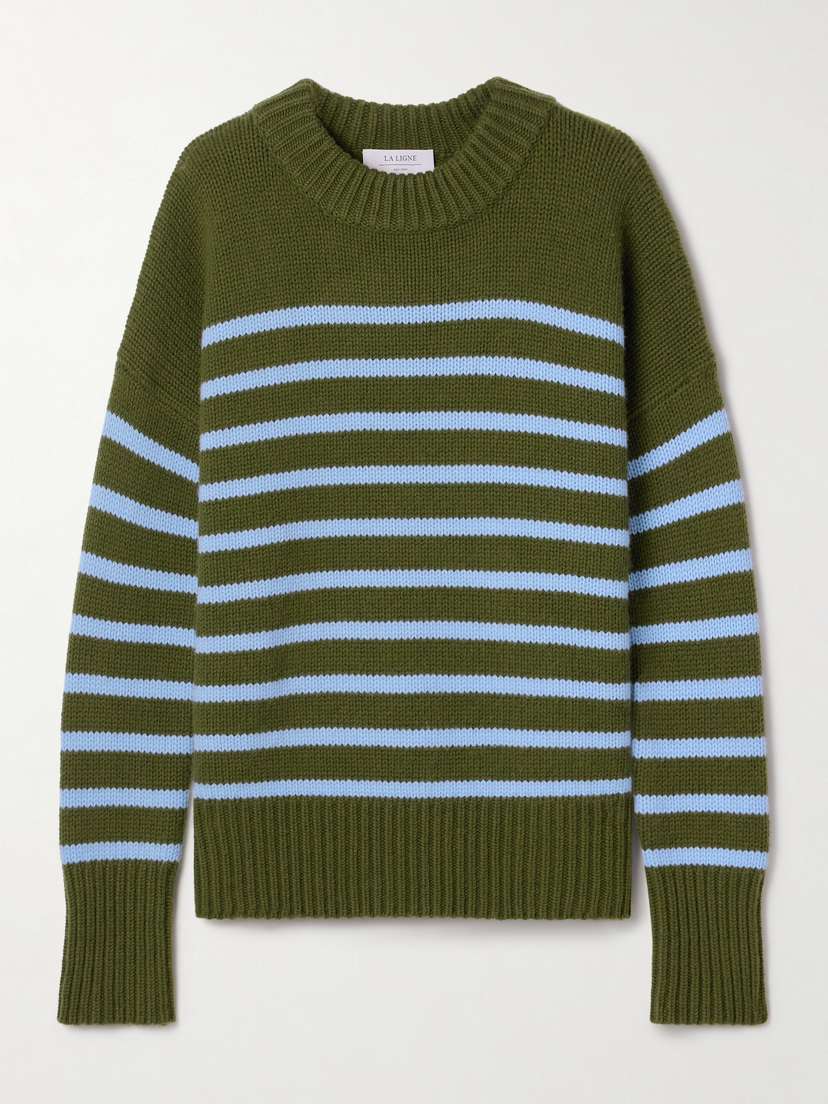 La Ligne Marin Striped Wool And Cashmere-blend Sweater -  - x large