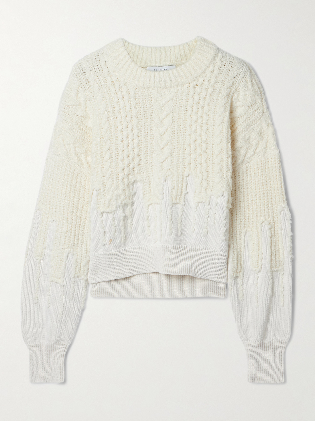 La Ligne Allan Cable-knit Wool-blend Sweater In Ivory