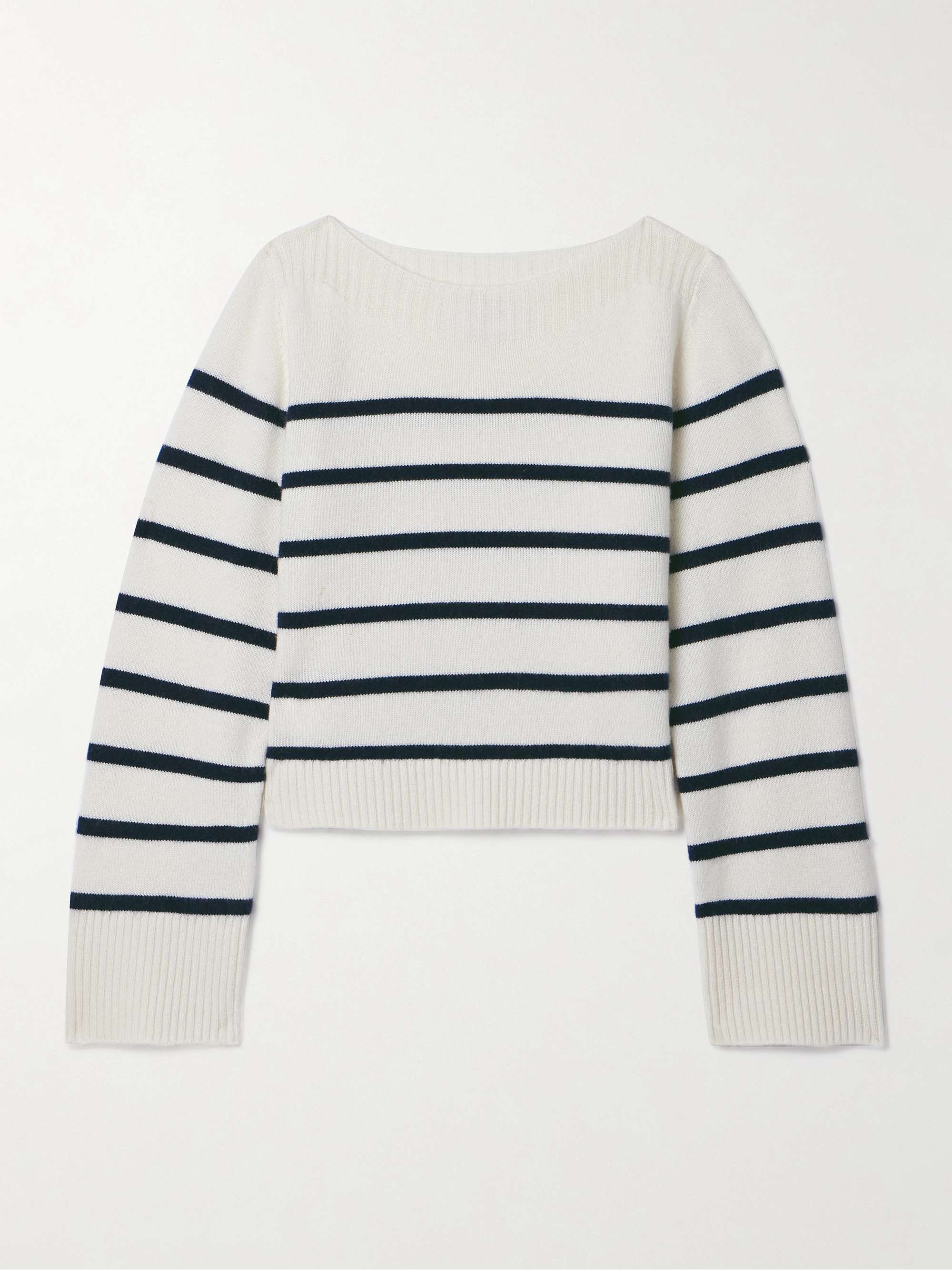 Celine Boat Neck Striped Sweater in Blue