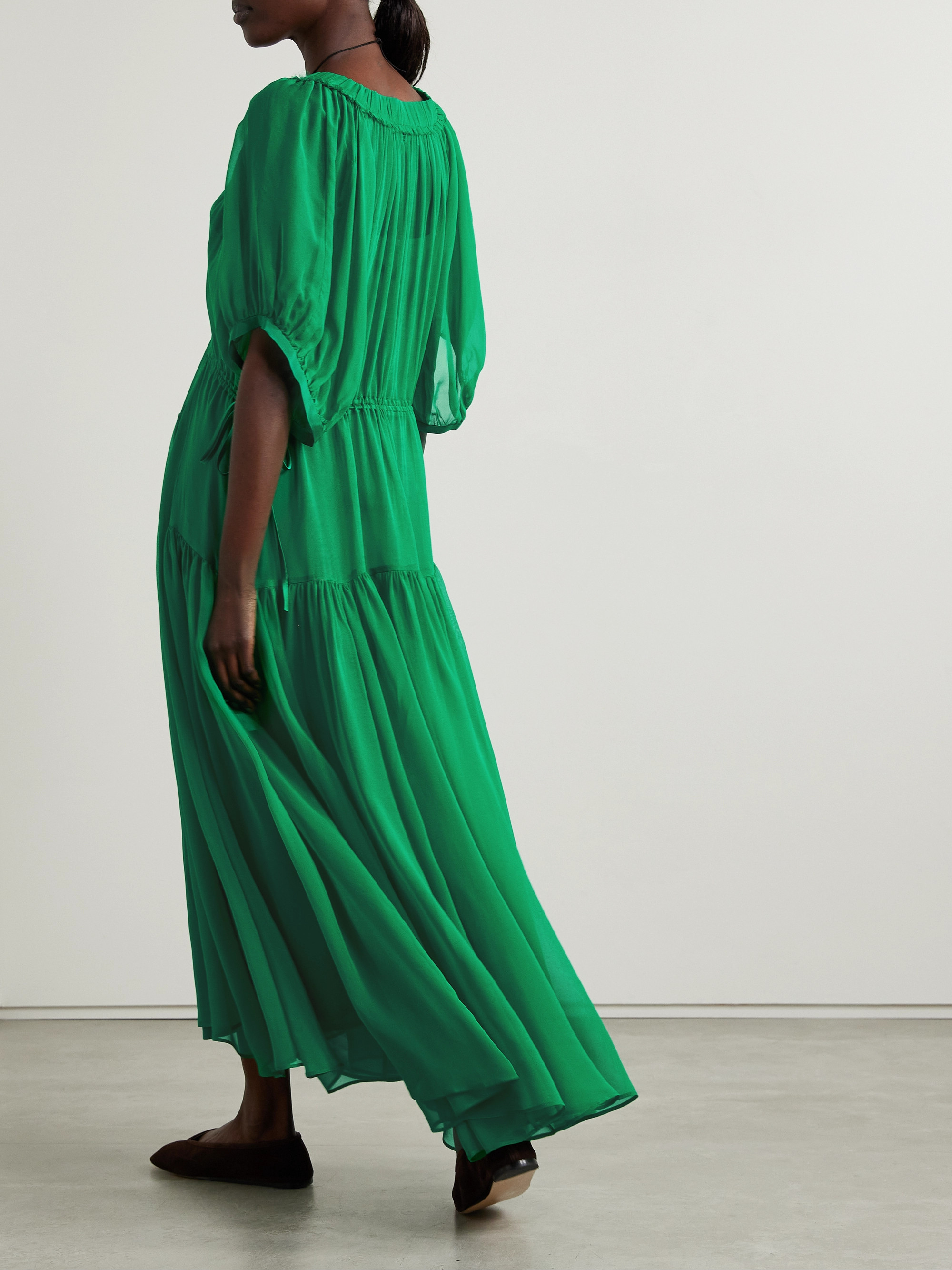 La Ligne Constance tiered silk-chiffon maxi dress thumbnail