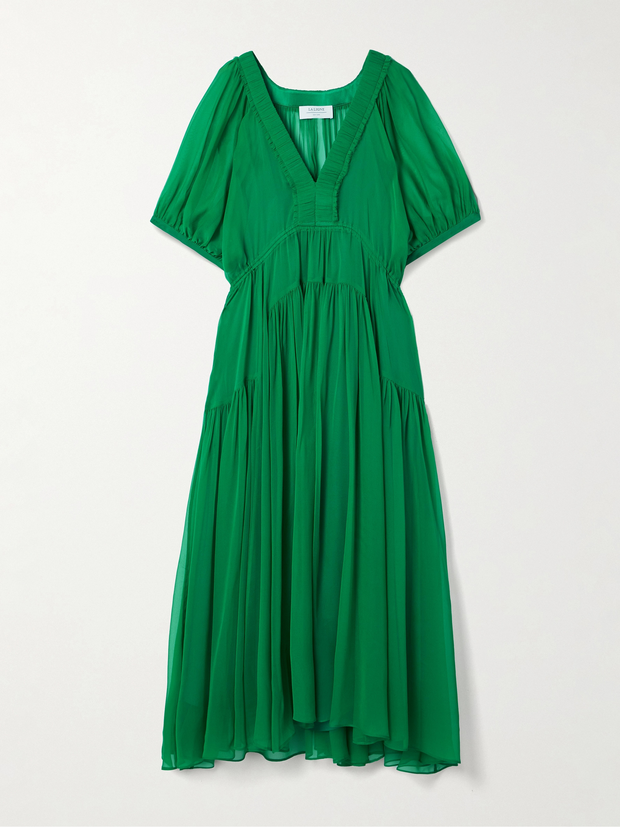 La Ligne Constance tiered silk-chiffon maxi dress thumbnail