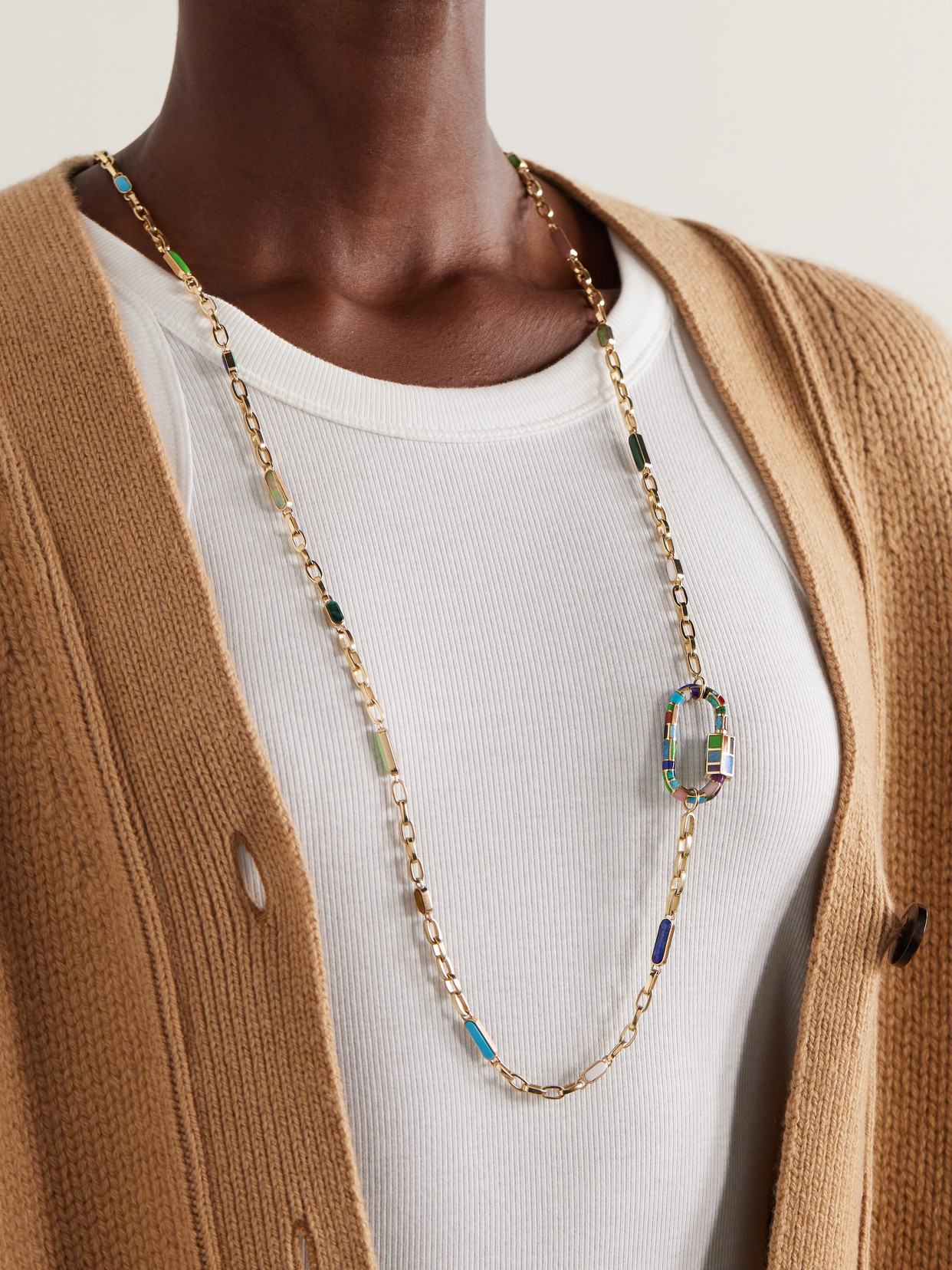 Marla Aaron 18-karat Gold Multi-stone Necklace