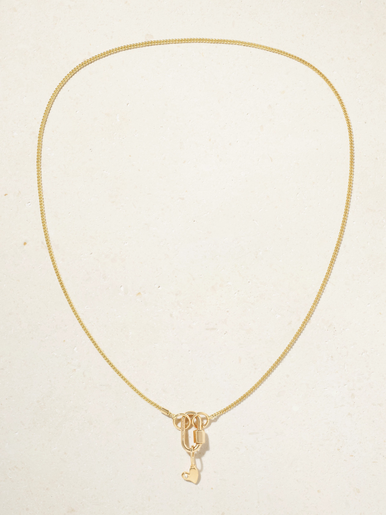 Marla Aaron Fine Curb 18-karat Gold Diamond Necklace In Multi