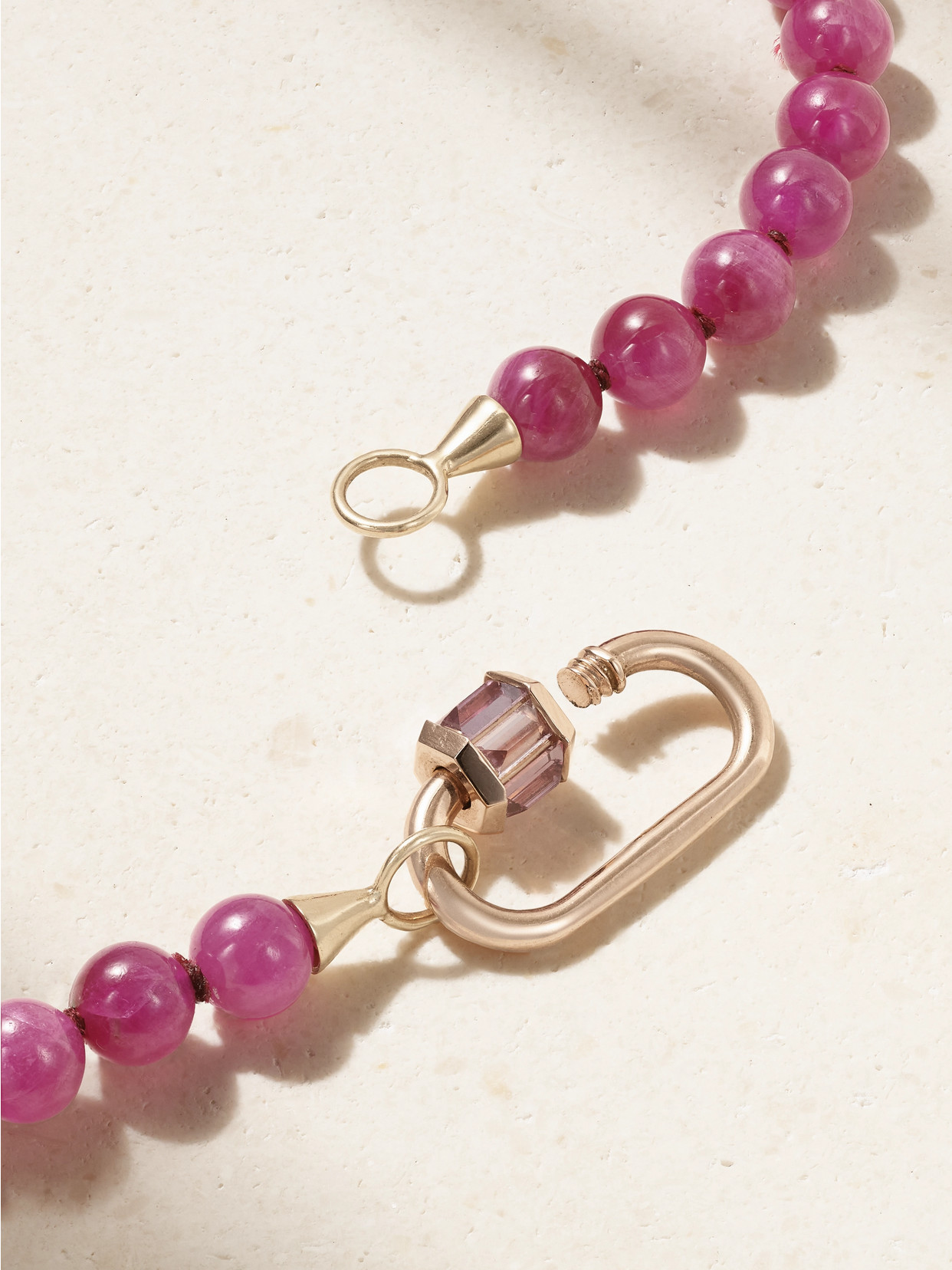 Marla Aaron 18-karat Gold Garnet Necklace