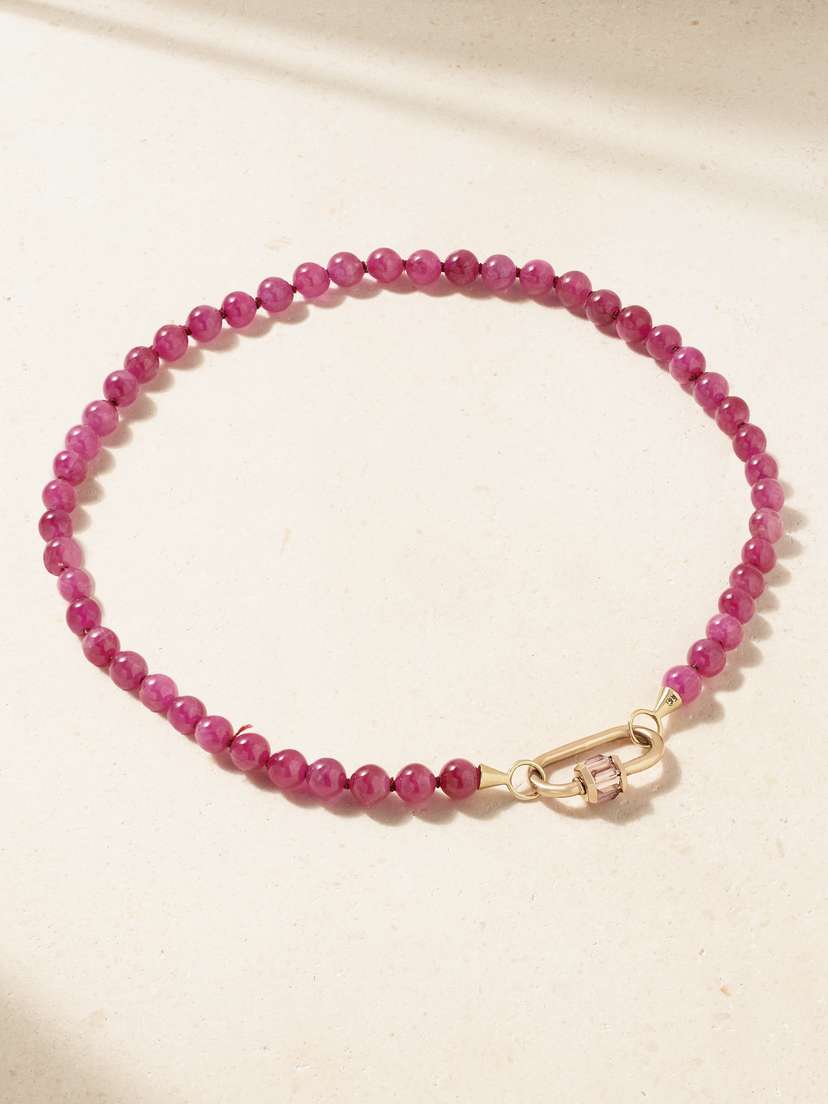 Marla Aaron 14-karat Gold Ruby Necklace