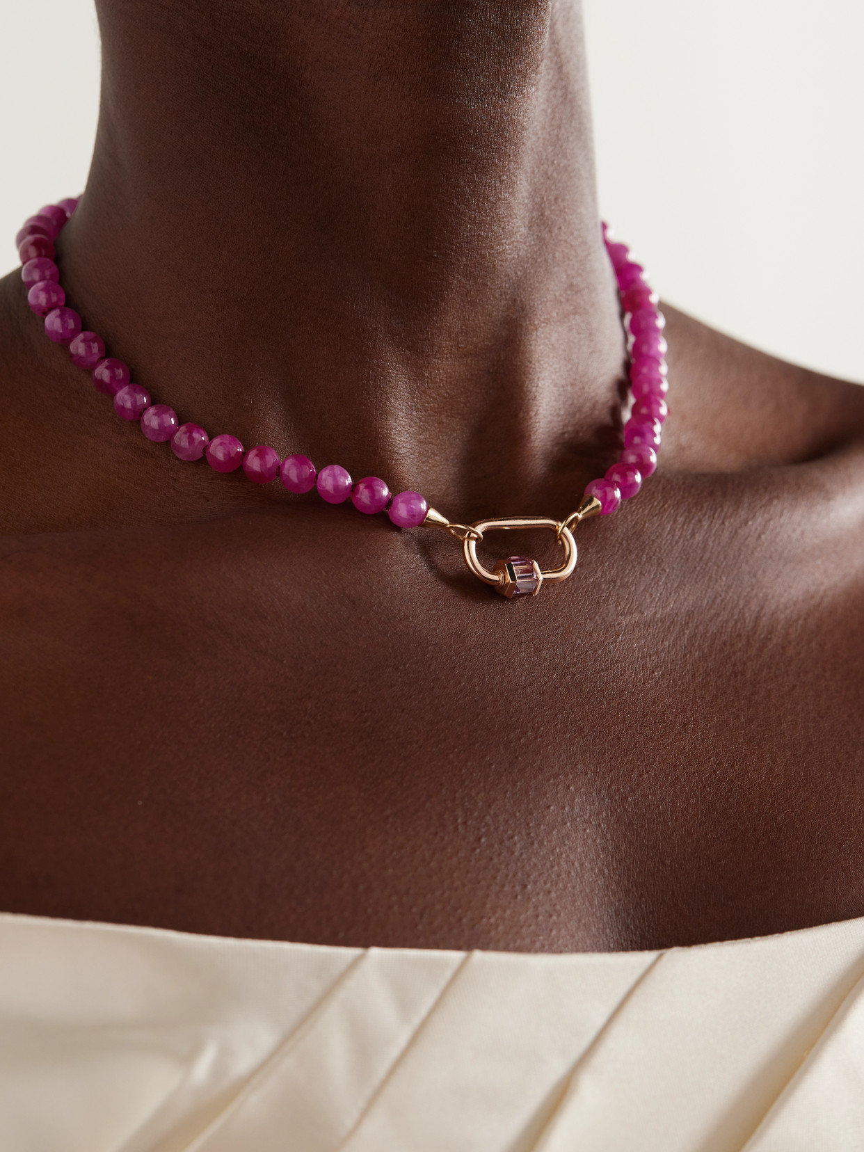 Marla Aaron 18-karat Gold Garnet Necklace