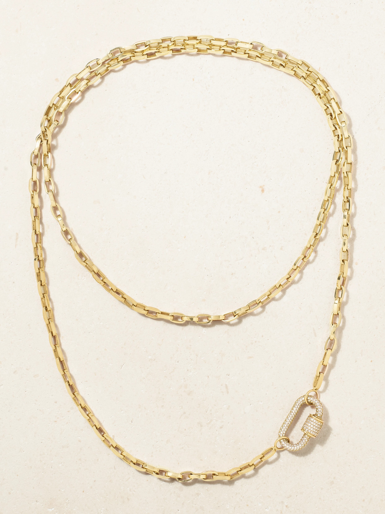 Marla Aaron Biker Chain 18-karat Gold Diamond Necklace In Multi