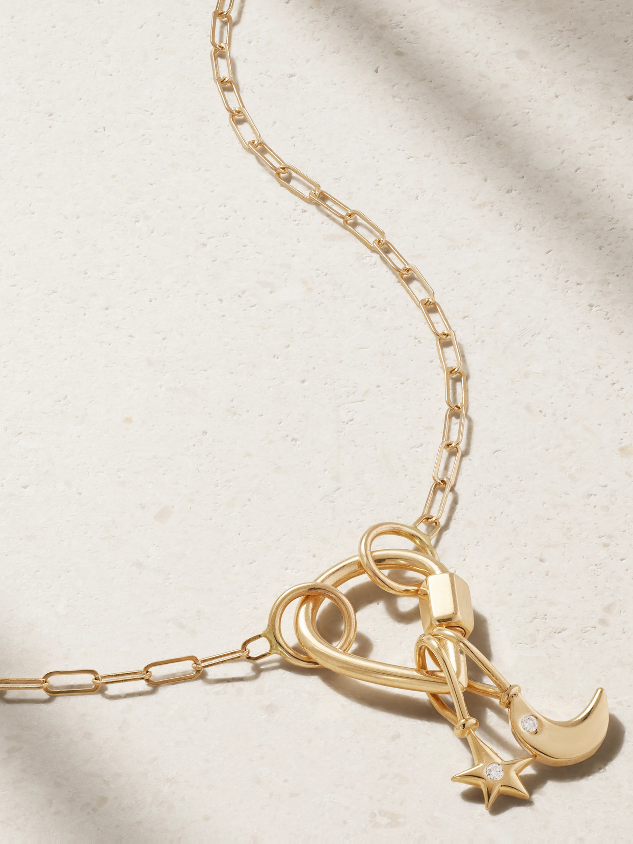 Marla Aaron 18-karat Gold Diamond Necklace In Multi