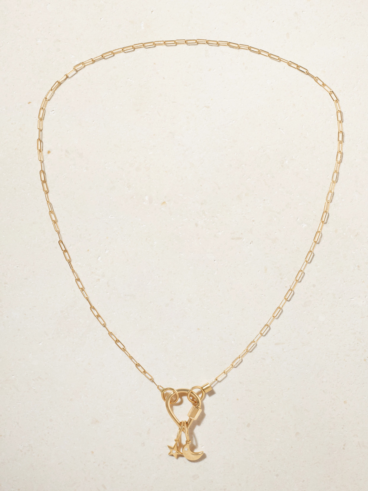 Marla Aaron 18-karat Gold Diamond Necklace In Multi