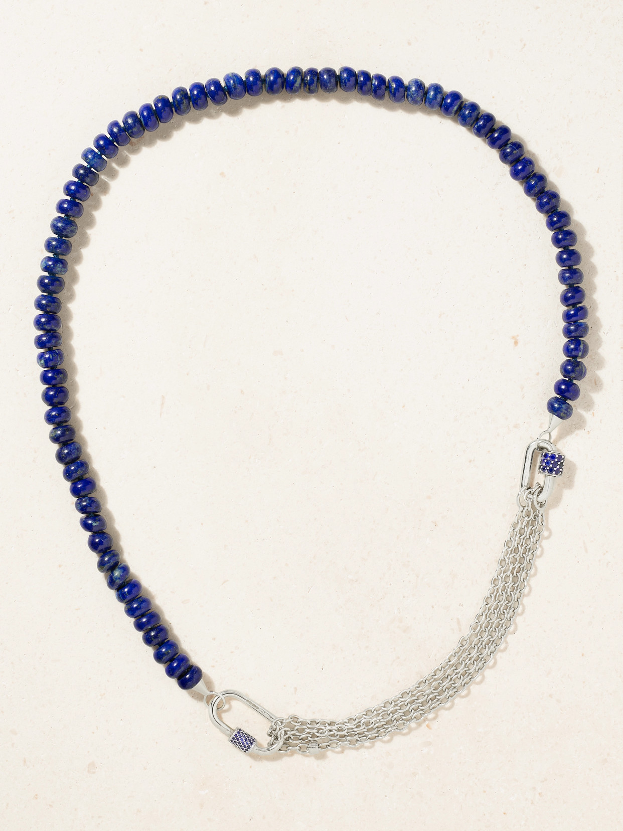 Marla Aaron 18-karat White Gold, Sapphire And Lapis Lazuli Necklace In Multi