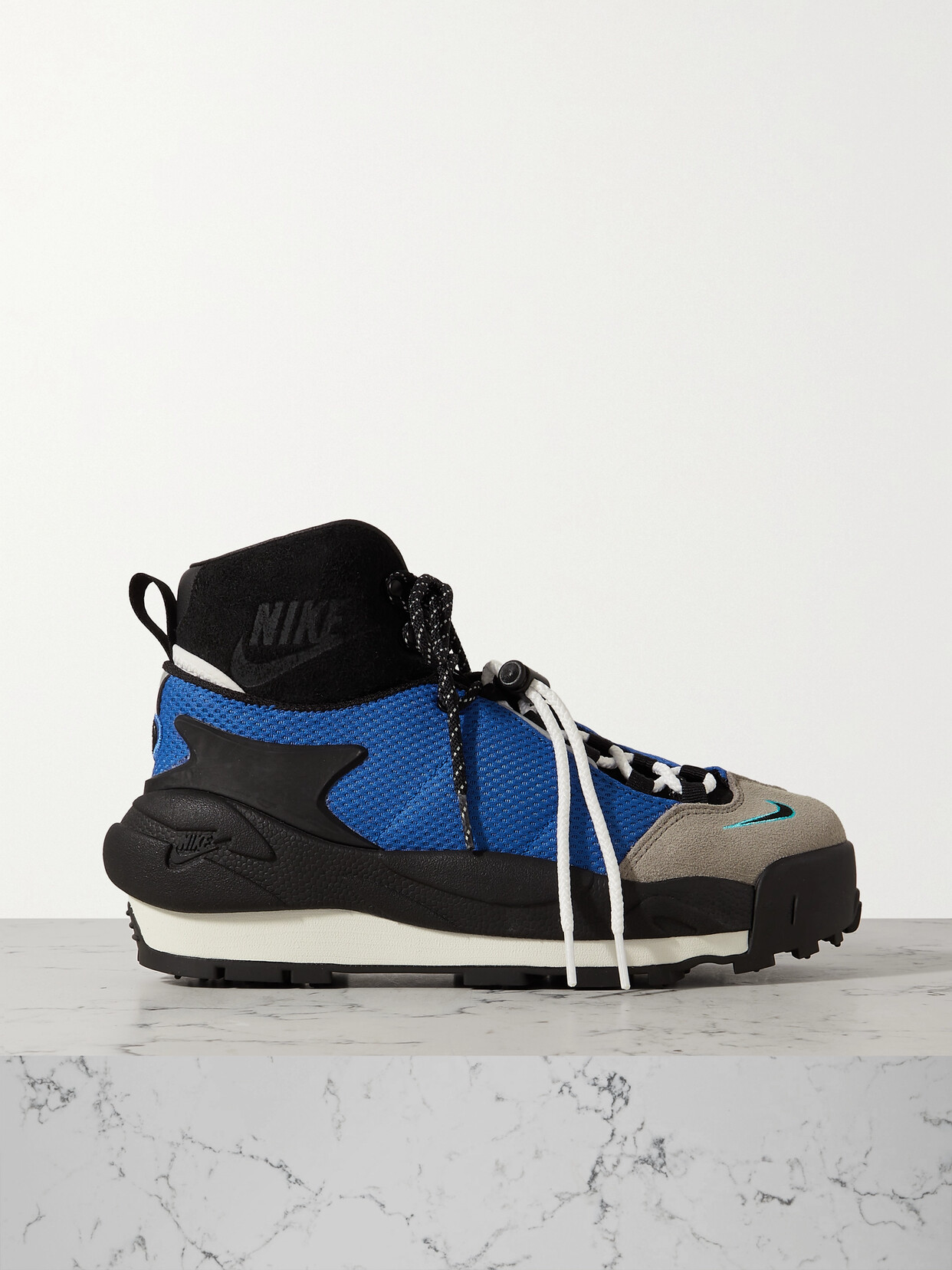 Nike + Sacai Magmascape Sp Suede-trimmed Mesh Sneakers - Blue