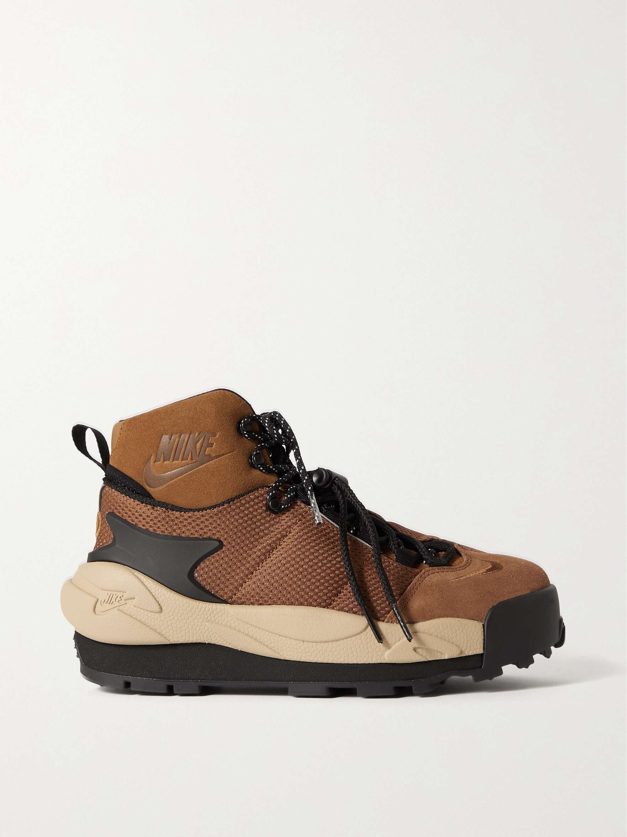 NIKE + Sacai Magmascape SP suede-trimmed mesh sneakers | NET-A-PORTER