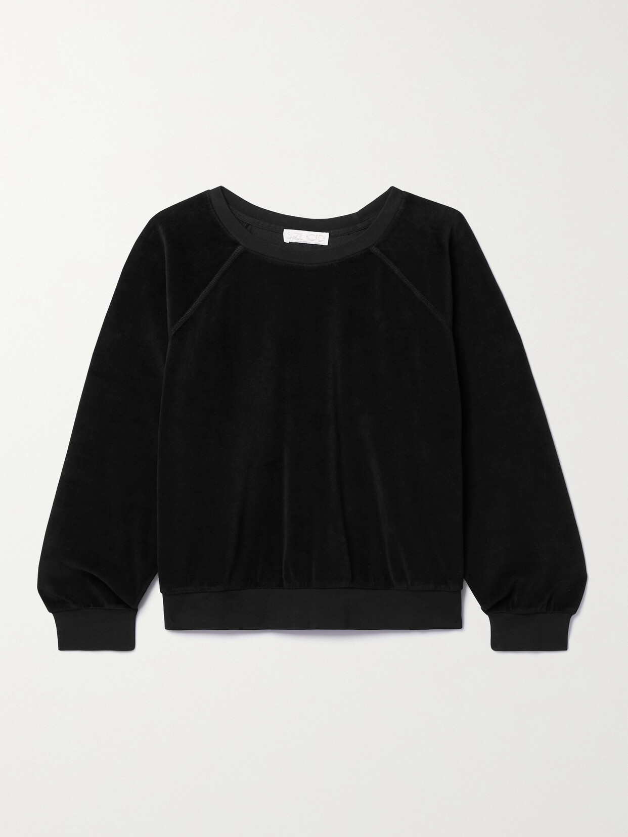 Suzie Kondi Samos Cotton-blend Velour Sweatshirt In Black