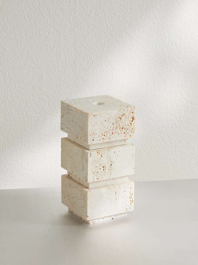 RÓHE Small Travertine Candleholder