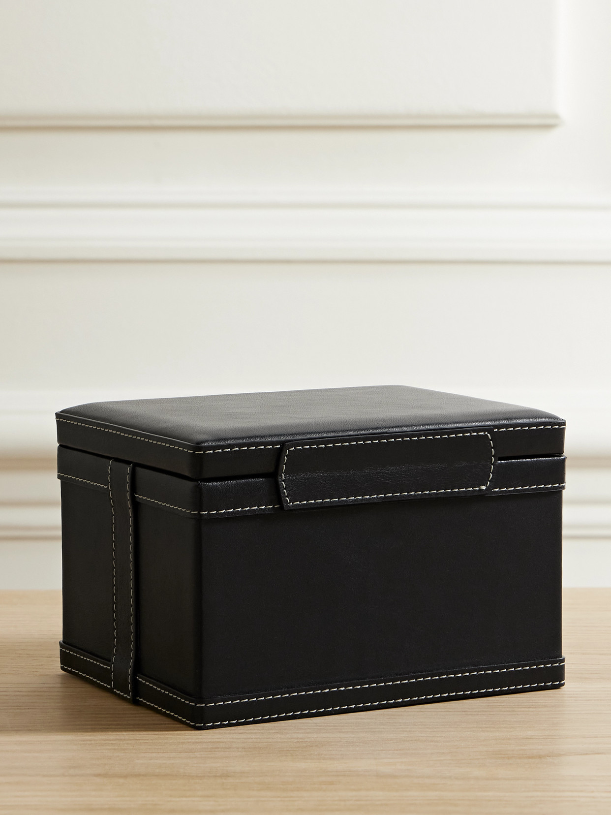 Hunting Season Small Leather Trunk Box In Black
