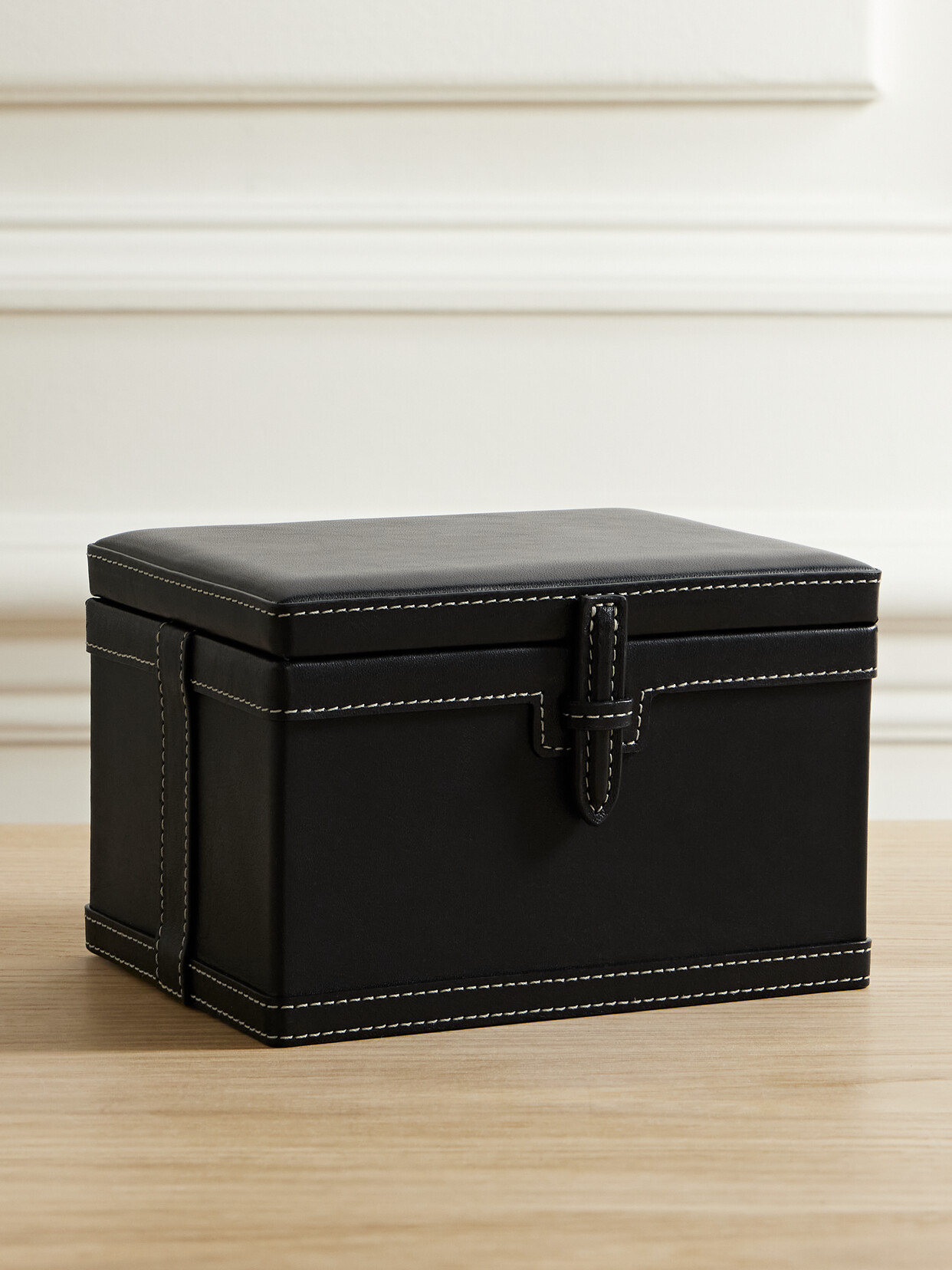 Hunting Season Small Leather Trunk Box In Black