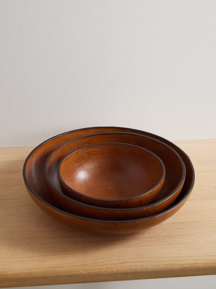Hunting Season Set Of Three Leather Bowls