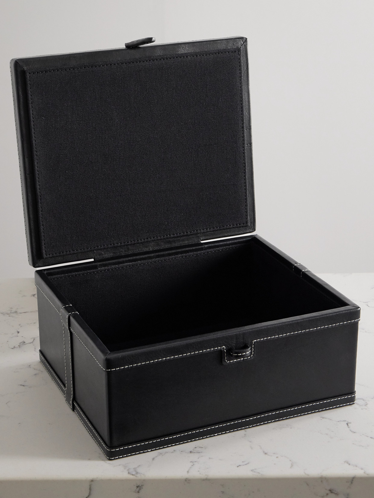 Hunting Season Medium Leather Trunk Box In Black