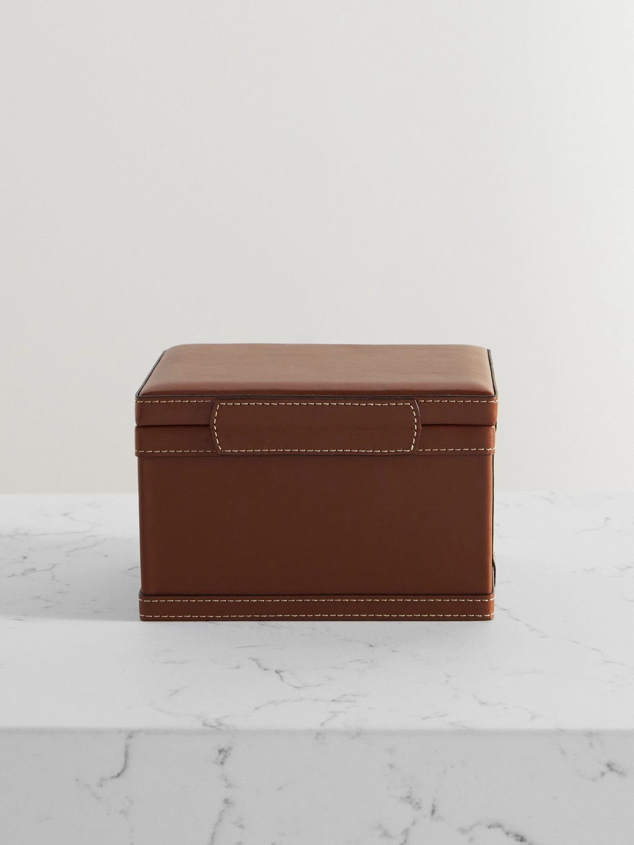 Hunting Season Small Leather Trunk Box In Brown